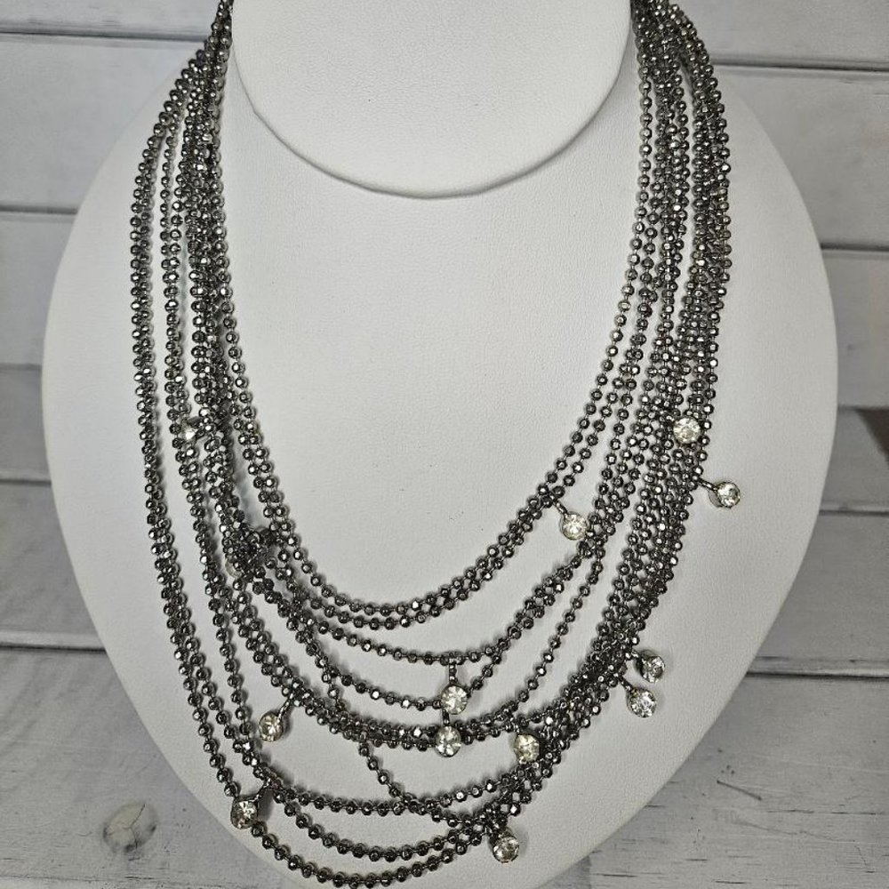 Cache - Vintage Cache Rhinestone Multi Layer Chok… - image 3